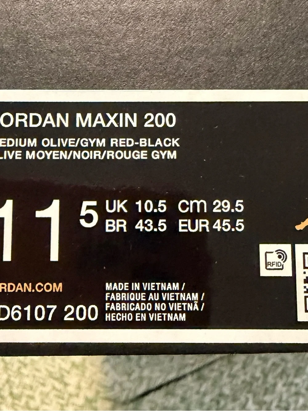 Air Jordan Maxin 200 Men's Camo Black Low-Top Sneakers size 11.5 new!!